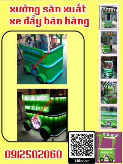 xe đẩy bán hàng có bánh xe